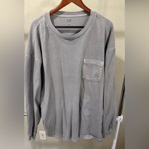 GAP Men's Charcoal Long Sleeve Tee